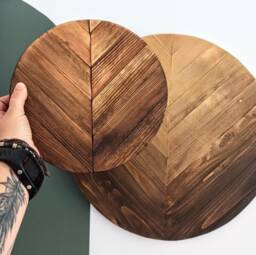 Ombre Wood Round Wall Art Geometric Aztec Decor - thumbnail 1