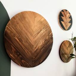 Ombre Wood Round Wall Art Geometric Aztec Decor - thumbnail 3