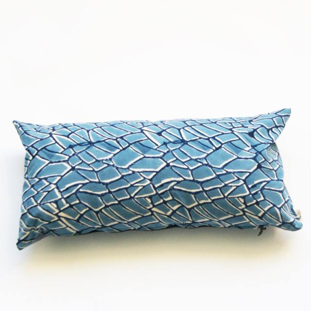 Indigo Branch Pattern Lumbar Pillow Sham-Hand Block Printed - 12x24 Cotton Throw Cover - image 1