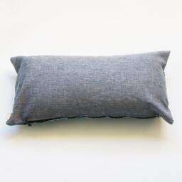 Indigo Branch Pattern Lumbar Pillow Sham-Hand Block Printed - 12x24 Cotton Throw Cover - thumbnail 2
