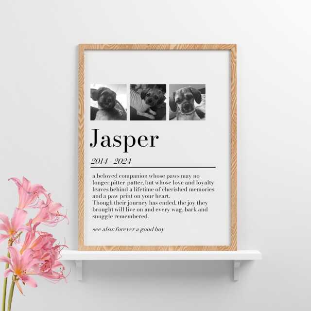 Personalized Dog Memorial Photo Print Pet Loss Sympathy Gift - image 1