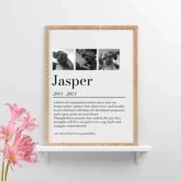 Personalized Dog Memorial Photo Print Pet Loss Sympathy Gift - thumbnail 1