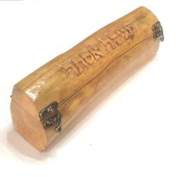 Handmade Olive Wood Megila Case, Israeli Purim Megilat Esther Box - thumbnail 4