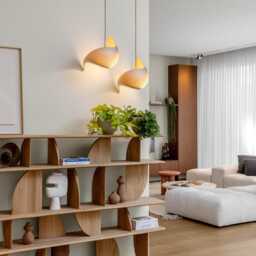 Handcrafted Wood Veneer Pendant Lights For Kitchen-And-Dining -Us Prepaid Tariffs - Akari Lampshade Hanging Chandelier Light Wing - thumbnail 3