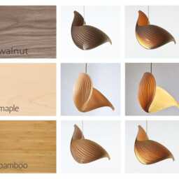 Handcrafted Wood Veneer Pendant Lights For Kitchen-And-Dining -Us Prepaid Tariffs - Akari Lampshade Hanging Chandelier Light Wing - thumbnail 4