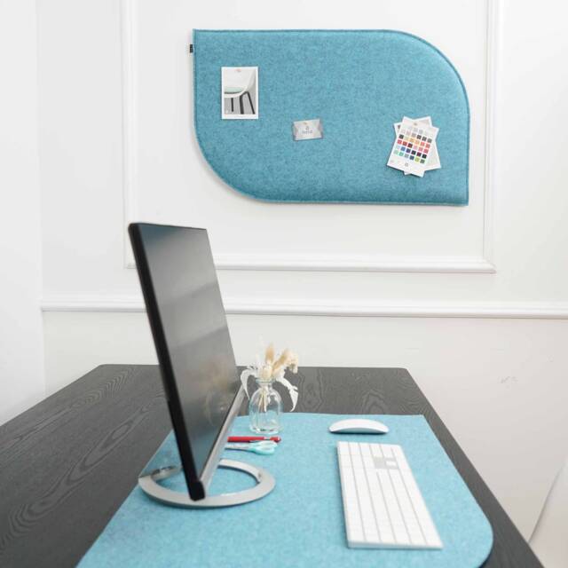 "50 X 80 cm Felt Wall Cushion, Back Cushion - Backrest Pinboard Sound Absorber Padded ""The Wave" - image 1