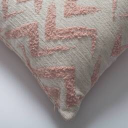 Blush Pink Chevron Pillow Cover Tufted Jacquard Fabric - 18x18 - thumbnail 2