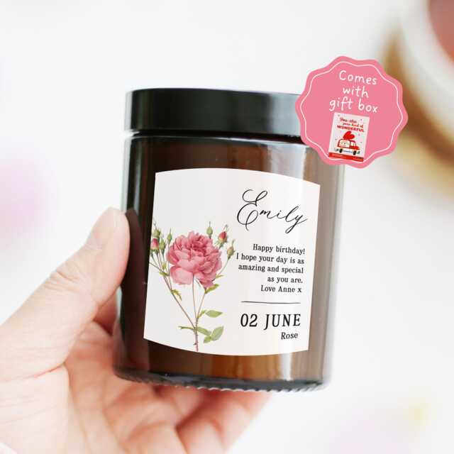 Birthday Gift For Niece Daughter Birth Month Candle - 50Th Her Friend 70Th Mum - image 1