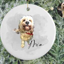 Pet Portrait Christmas Bauble, Personalised Ornament, Gift For Dog Owner, Decoration, Dog Watercolour - thumbnail 2