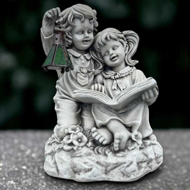Concrete Children Sculpture Outdoor Kids Figurine Stone Memorial Decoration Handmade Front Door Ornament Children Lover Gift - image 1