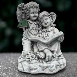 Concrete Children Sculpture Outdoor Kids Figurine Stone Memorial Decoration Handmade Front Door Ornament Children Lover Gift - thumbnail 1