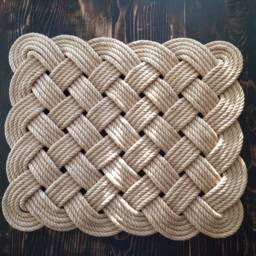 Nautical Doormat, Rope Carpet, Maritime Jute Mat, Sailor's Knot, Handmade, Rustic, Washable - thumbnail 3