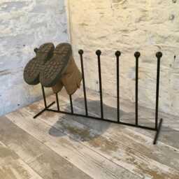 Handmade in The UK Black Wrought Iron Steel Metal Welded Free Standing 4 Pair Wellington Boot Welly Rack Stand Storage - thumbnail 3