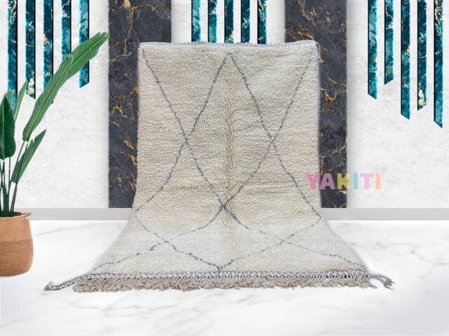 Yakiti - 5X8Ft Moroccan Rug, Beni Ourain Area Modern Wool Living Room Beniourain Handmade Soft Carpet, 167 cm X 258 - image 1