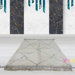 Yakiti - 5X8Ft Moroccan Rug, Beni Ourain Area Modern Wool Living Room Beniourain Handmade Soft Carpet, 167 cm X 258 - thumbnail 3