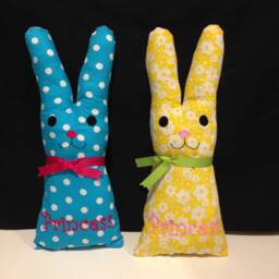 Personalised Embroidered, Initialed, Handmade Soft Toy, Stuffed Rabbit Bunny