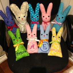 Personalised Embroidered, Initialed, Handmade Soft Toy, Stuffed Rabbit Bunny - thumbnail 3
