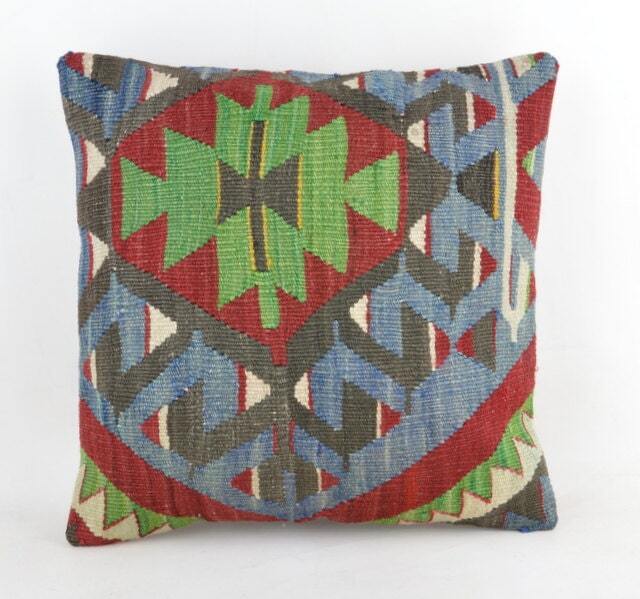 Kilim Pillow K20 16x16Inc, Kilim Cover, Home Decor, Decorative Throw - image 1