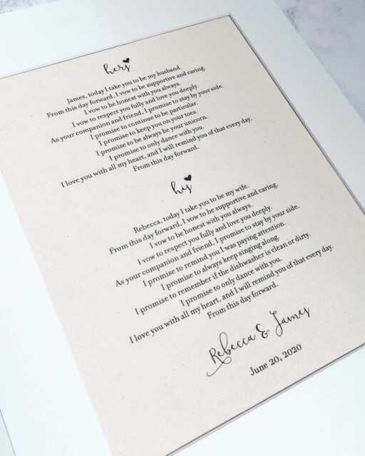 Personalized Wedding Vows On Cotton - Custom Anniversary Gift For 2nd, 4Th & 12Th Anniversary, Romantic For Wife - image 1