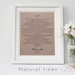 Personalized Wedding Vows On Cotton - Custom Anniversary Gift For 2nd, 4Th & 12Th Anniversary, Romantic For Wife - thumbnail 3