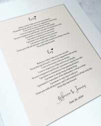 Personalized Wedding Vows On Cotton - Custom Anniversary Gift For 2nd, 4Th & 12Th Anniversary, Romantic For Wife - thumbnail 1
