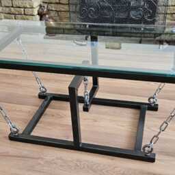 Tensegrity Coffee Table Handcrafted Steel & Glass - Modern-Industrial Design - thumbnail 3