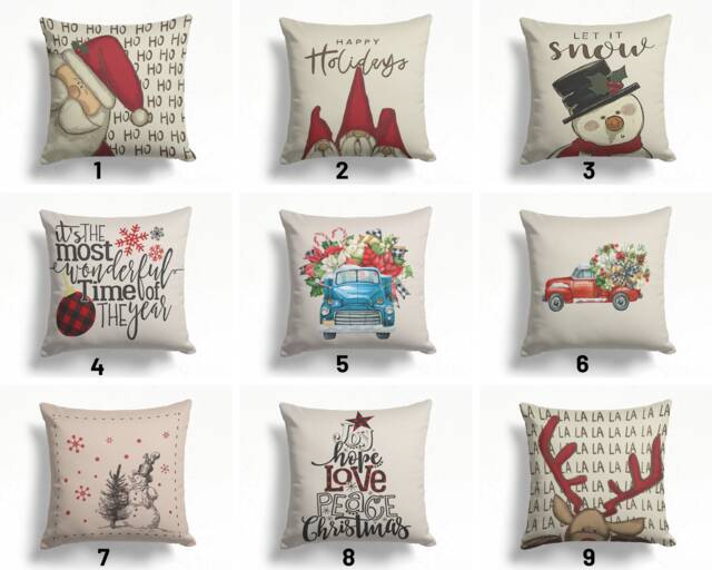 Snowman & Christmas Gnome Pillow Cover/Xmas Cushion Cover/Happy New Year Top/Decorative Winter Cushions/Merry Xmas Homedecor - image 1