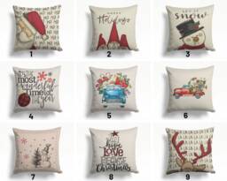 Snowman & Christmas Gnome Pillow Cover/Xmas Cushion Cover/Happy New Year Top/Decorative Winter Cushions/Merry Xmas Homedecor - thumbnail 1