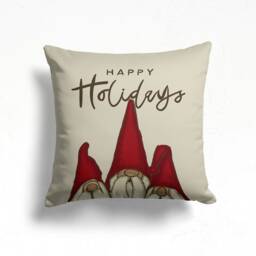 Snowman & Christmas Gnome Pillow Cover/Xmas Cushion Cover/Happy New Year Top/Decorative Winter Cushions/Merry Xmas Homedecor - thumbnail 3