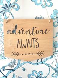 Adventure Awaits Wooden Wall/Door Hanging-Wall Art-Wooden Sign-Kids Gift-Baby Gift-Lasercut-Plaque