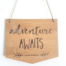 Adventure Awaits Wooden Wall/Door Hanging-Wall Art-Wooden Sign-Kids Gift-Baby Gift-Lasercut-Plaque - thumbnail 2