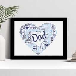 Personalised Daddy Heart Word Art Print, Father's Day Gift, Custom Wall Framed Picture, Present For Dad Nl - thumbnail 2