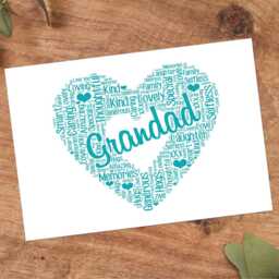 Personalised Daddy Heart Word Art Print, Father's Day Gift, Custom Wall Framed Picture, Present For Dad Nl - thumbnail 3