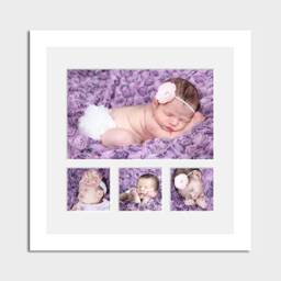 Multi Photo Picture Frame - White Wood, 16x10 & Three 5x5 - thumbnail 3