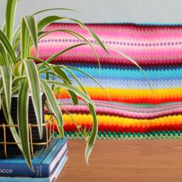 Crochet Blanket, Stripe Colorful Winter Crochet Multi Color Rainbow Blanket - thumbnail 3