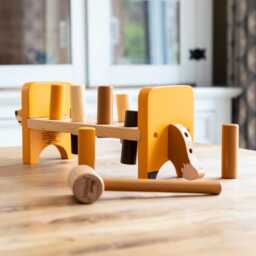 Personalised Fox Hammer Bench Wooden Toddler Toy, 1st Birthday Gift - Lc1062 - thumbnail 2