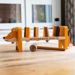 Personalised Fox Hammer Bench Wooden Toddler Toy, 1st Birthday Gift - Lc1062 - thumbnail 3