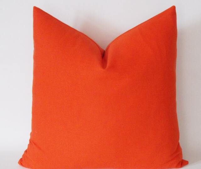 Orange Cotton Canvas Pillow Cover Modern Throw - image 1