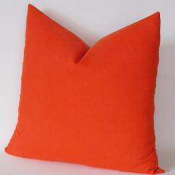 Orange Cotton Canvas Pillow Cover Modern Throw - thumbnail 4