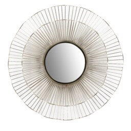 Bring Bali Bliss Home Gorgeous Gold Metal/Wire Large Round Mirror - thumbnail 2