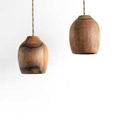 Walnut Pendant Light, Flush Mount Track Lighting - thumbnail 2