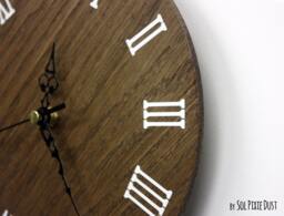 Wooden Circle With Roman Numbers - Wall Clock Farmhouse Decor Anniversary Housewarming Rustic Cabin Country