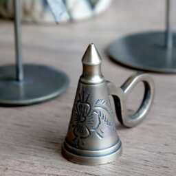 Candle Snuffer - Engraved Flower Design Traditional Antique Brass For Candles Home Decor - thumbnail 4