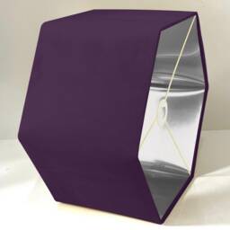 New Luxury Premium Quality Plum Hexagon Velvet Lamp Shade Pendant Light Purple With Metallic Lining - thumbnail 2