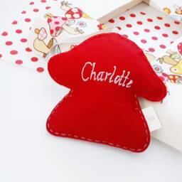 Dusty Pink Toadstool - Tooth Fairy Pillow, 100% Pure Wool Felt, Perth Australia - thumbnail 3
