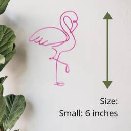 Flamingo Metal Wall Art Sign Nursery Decor, Wire Flamingo Animal Girl Shabby Chic Bedroom Decor Lover Gift - thumbnail 2