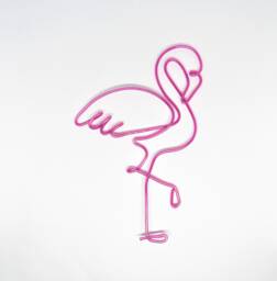 Flamingo Metal Wall Art Sign Nursery Decor, Wire Flamingo Animal Girl Shabby Chic Bedroom Decor Lover Gift - thumbnail 1