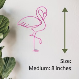 Flamingo Metal Wall Art Sign Nursery Decor, Wire Flamingo Animal Girl Shabby Chic Bedroom Decor Lover Gift - thumbnail 3