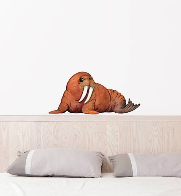 Bob The Relaxing Walrus Wall Sticker Decal - Kids Stickers, Animals Childrens Decals, Art, Room