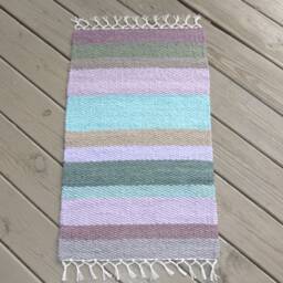 "Hand Woven Cotton Rug - 18"" X 30" - thumbnail 2